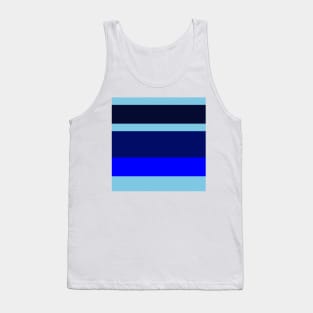 An elegant mix of Lightblue, Primary Blue, Darkblue and Dark Navy stripes. Tank Top